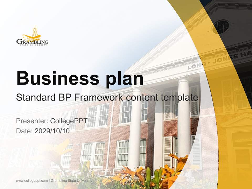 Grambling State University Competition/Entrepreneurship Contest PPT Template4:3 ratio PPT effect preview image9
