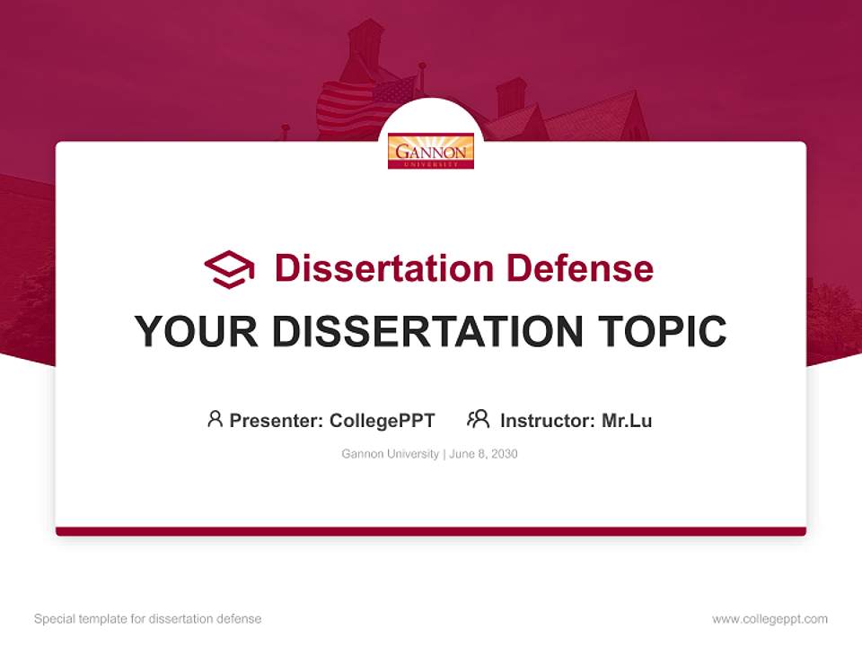 Gannon University Graduation Thesis Defense PPT Template4:3 ratio PPT effect preview image7