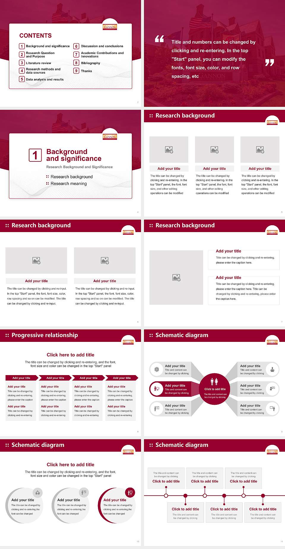 Gannon University Graduation Thesis Defense PPT Template4:3 ratio PPT effect preview image2