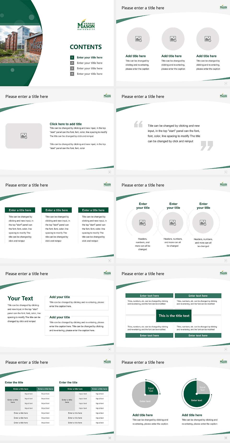 George Mason University(GMU) Course/Courseware Creation PPT Template4:3 ratio PPT effect preview image2