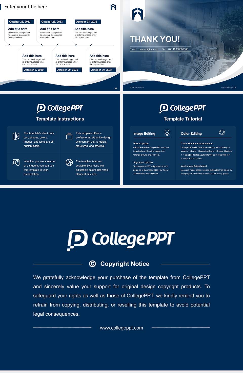Franklin University Lecture Sharing and Networking Event PPT Template4:3 ratio PPT effect preview image4