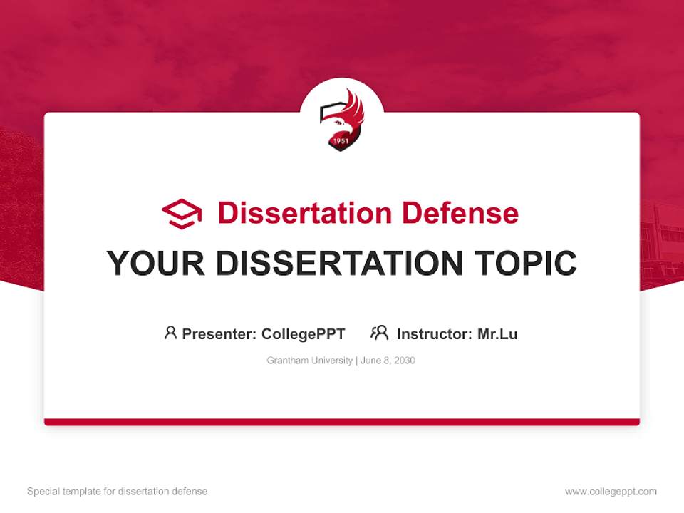 Grantham University Graduation Thesis Defense PPT Template4:3 ratio PPT effect preview image7