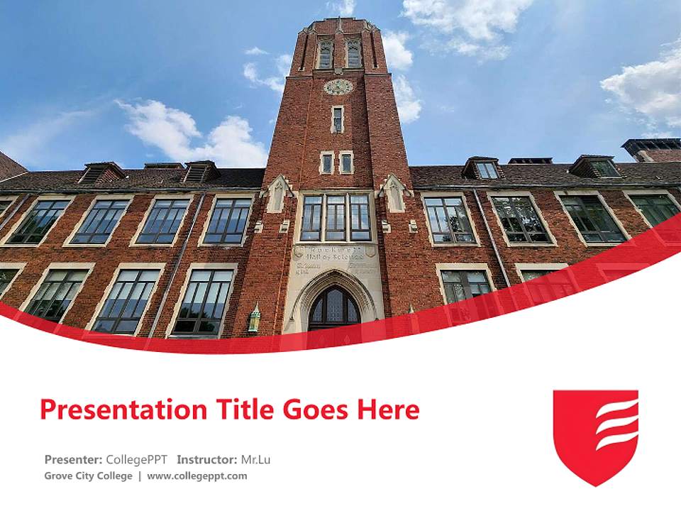 Grove City College Course/Courseware Creation PPT Template4:3 ratio PPT effect preview image5