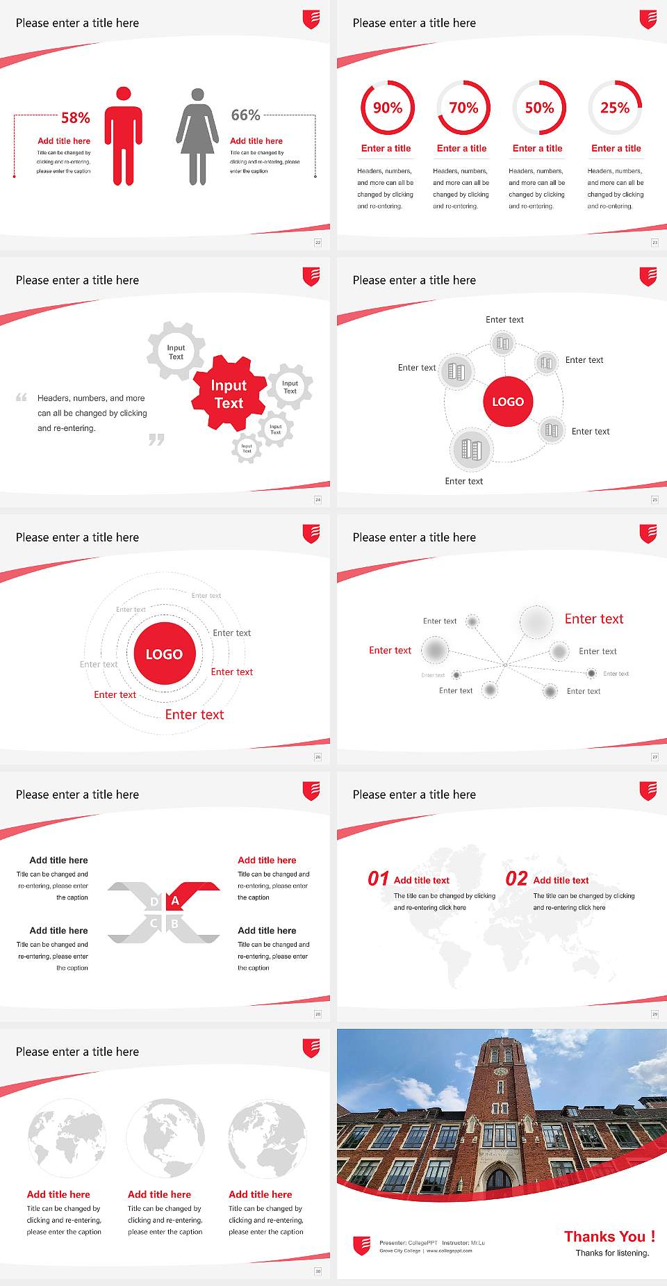 Grove City College Course/Courseware Creation PPT Template4:3 ratio PPT effect preview image4