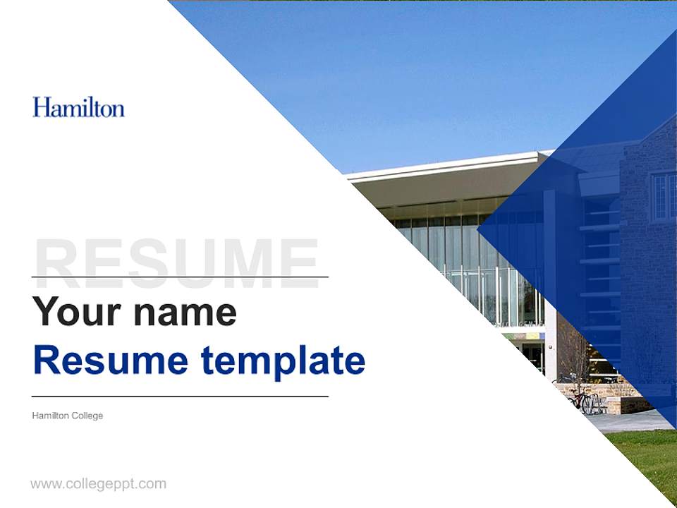 Hamilton College Resume PPT Template4:3 ratio PPT effect preview image5