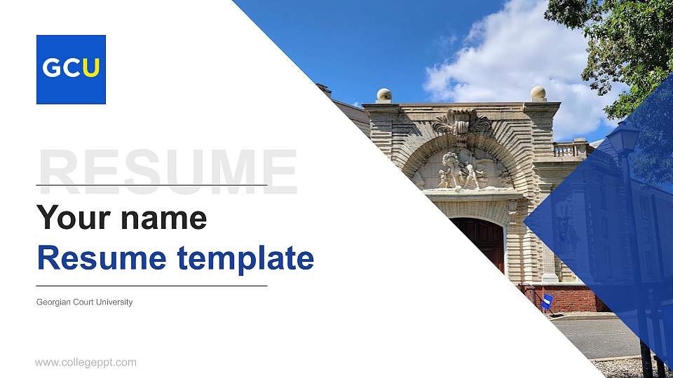 Georgian Court University Resume PPT Template16:9 ratio PPT effect preview image