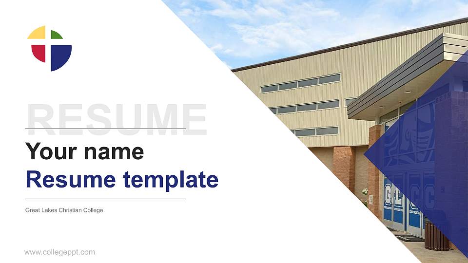Great Lakes Christian College Resume PPT Template16:9 ratio PPT effect preview image