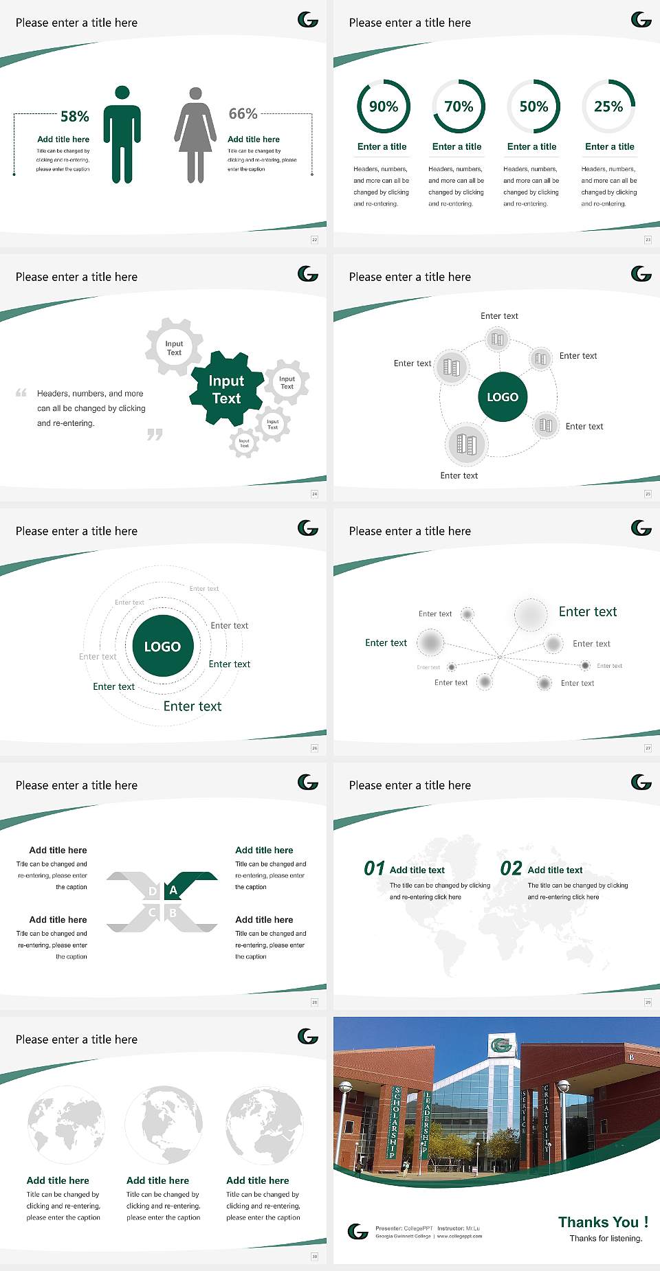 Georgia Gwinnett College Course/Courseware Creation PPT Template4:3 ratio PPT effect preview image4