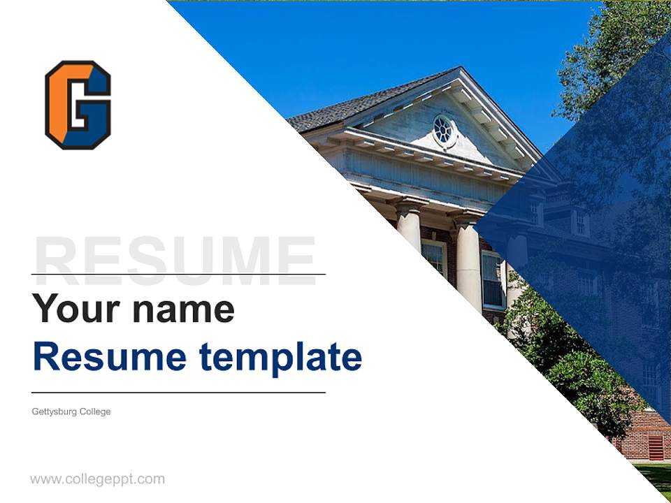 Gettysburg College Resume PPT Template4:3 ratio PPT effect preview image5