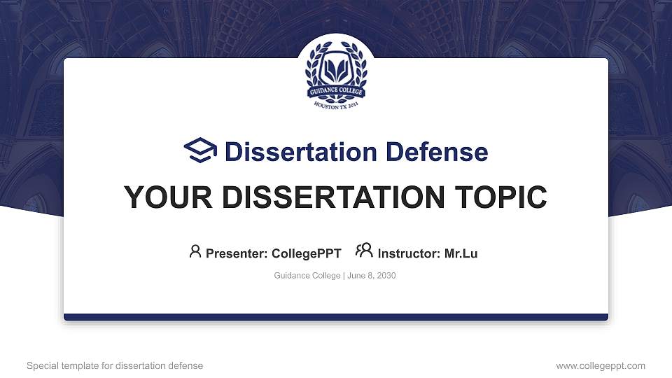Guidance College Graduation Thesis Defense PPT Template16:9 ratio PPT effect preview image