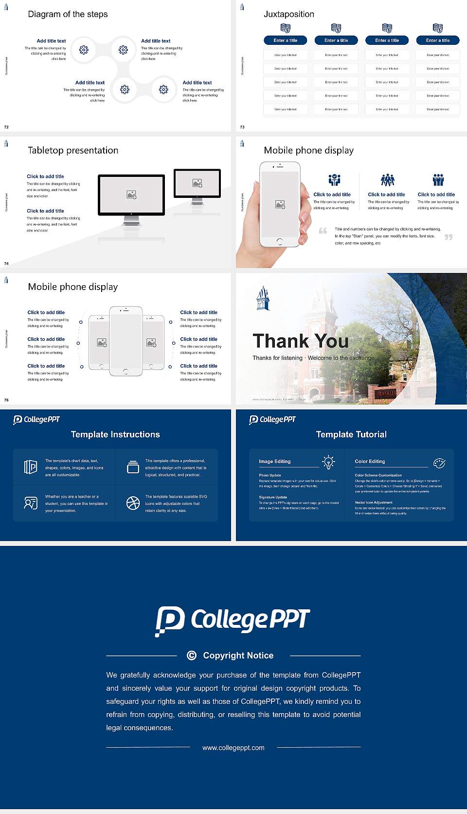 Franklin College Competition/Entrepreneurship Contest PPT Template16:9 ratio PPT effect preview image9