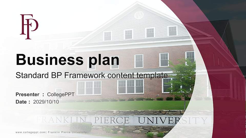 Franklin Pierce University Competition/Entrepreneurship Contest PPT Template16:9 ratio PPT effect preview image
