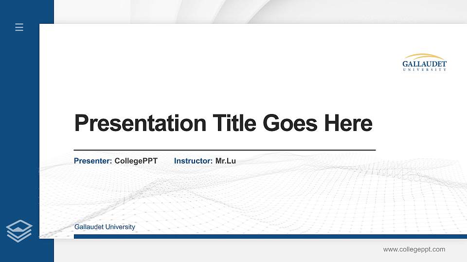 Gallaudet University Thesis Proposal/Graduation Defense PPT Template16:9 ratio PPT effect preview image