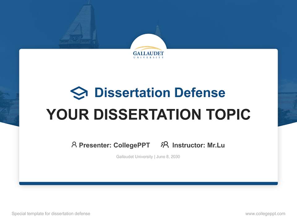 Gallaudet University Graduation Thesis Defense PPT Template4:3 ratio PPT effect preview image7