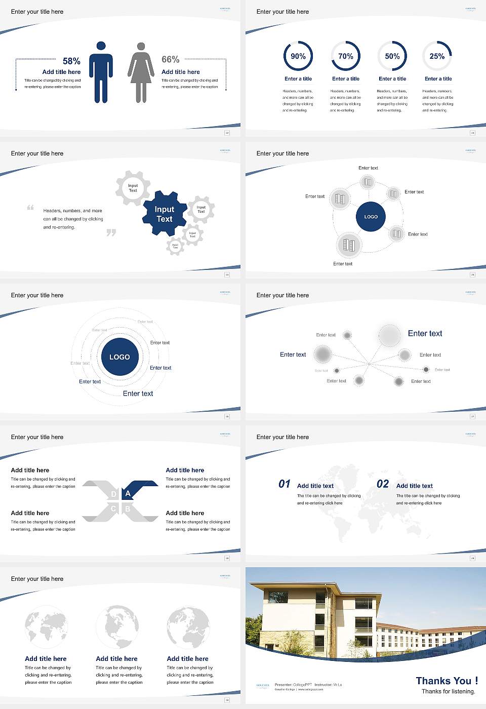 Goucher College Course/Courseware Creation PPT Template16:9 ratio PPT effect preview image4