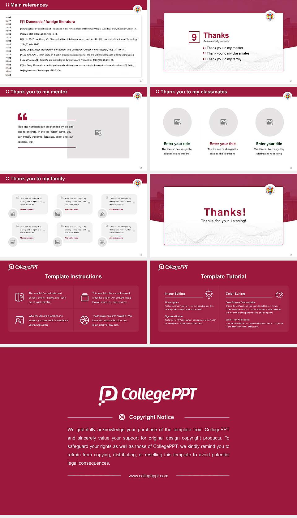 Hampden-Sydney College Graduation Thesis Defense PPT Template16:9 ratio PPT effect preview image7