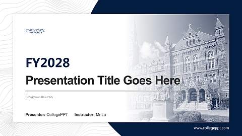 Georgetown University Academic Presentation/Research Findings Report PPT Template