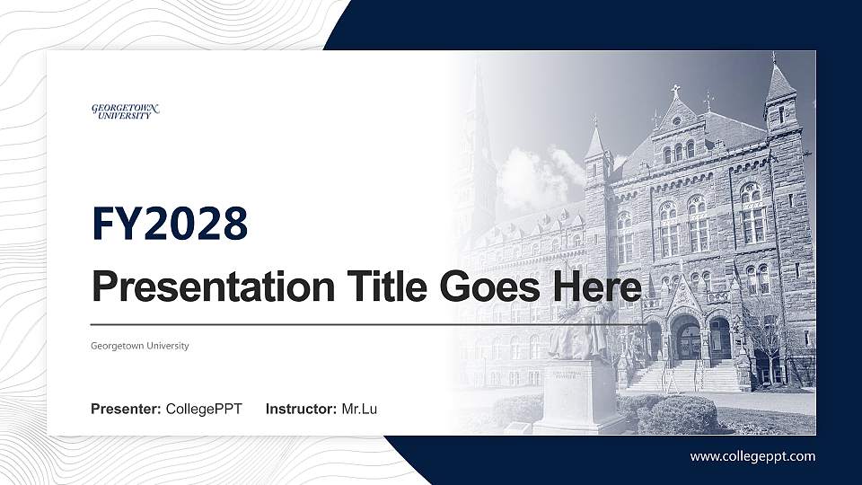 Georgetown University Academic Presentation/Research Findings Report PPT Template16:9 ratio PPT effect preview image