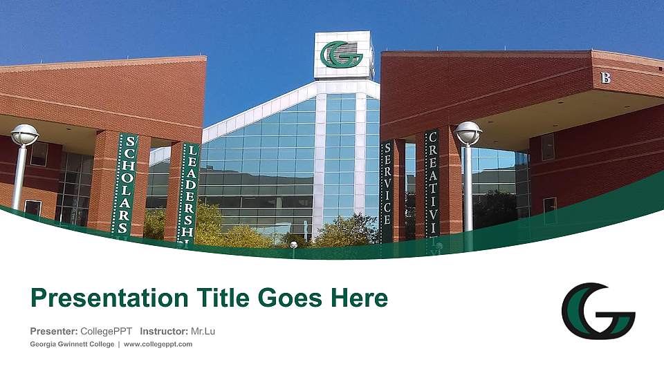 Georgia Gwinnett College Course/Courseware Creation PPT Template16:9 ratio PPT effect preview image