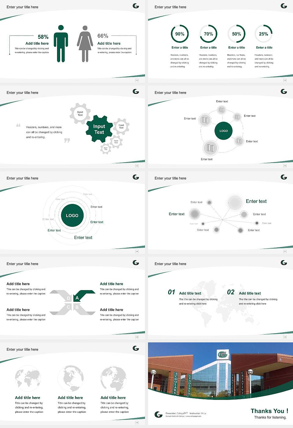Georgia Gwinnett College Course/Courseware Creation PPT Template16:9 ratio PPT effect preview image4