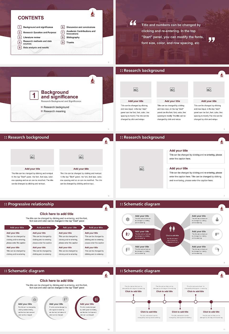 Freed-Hardeman University Graduation Thesis Defense PPT Template16:9 ratio PPT effect preview image2