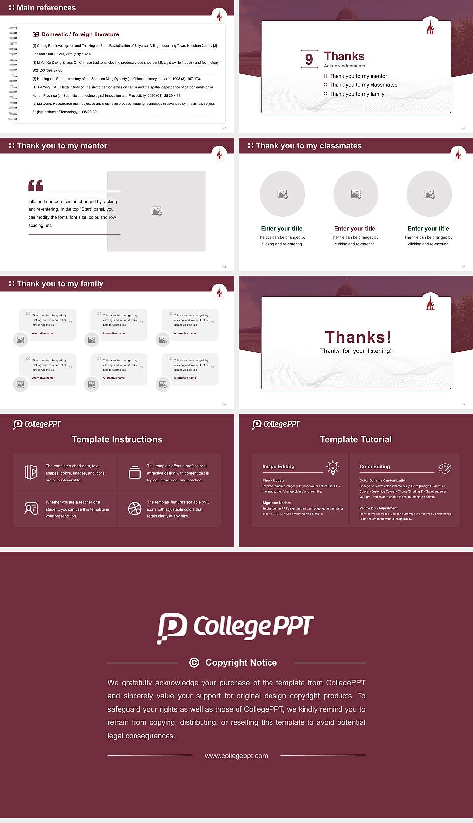 Freed-Hardeman University Graduation Thesis Defense PPT Template16:9 ratio PPT effect preview image7