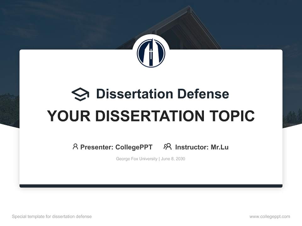 George Fox University Graduation Thesis Defense PPT Template4:3 ratio PPT effect preview image7