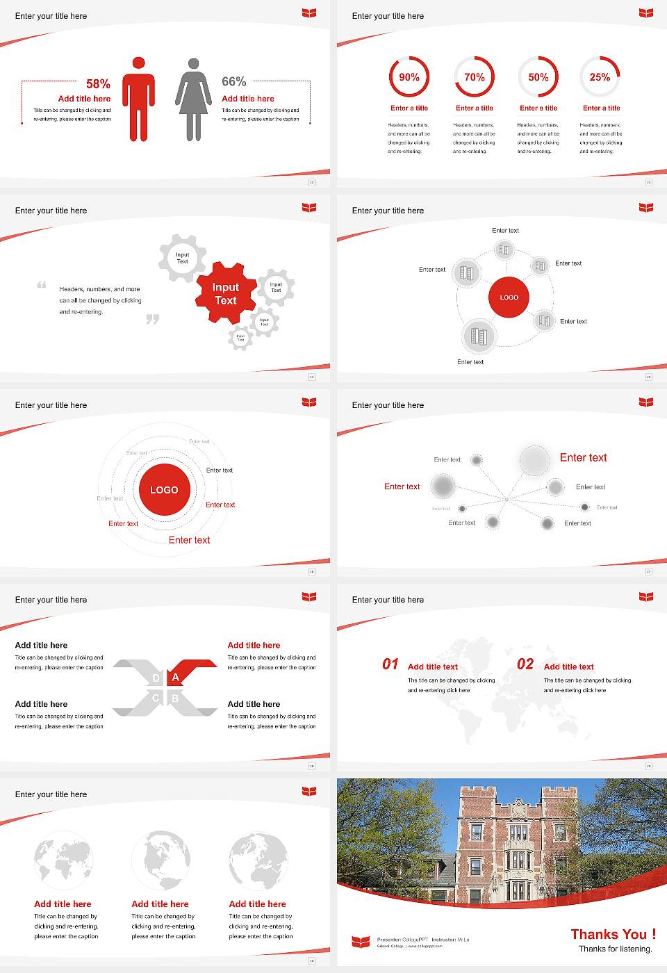 Grinnell College Course/Courseware Creation PPT Template16:9 ratio PPT effect preview image4
