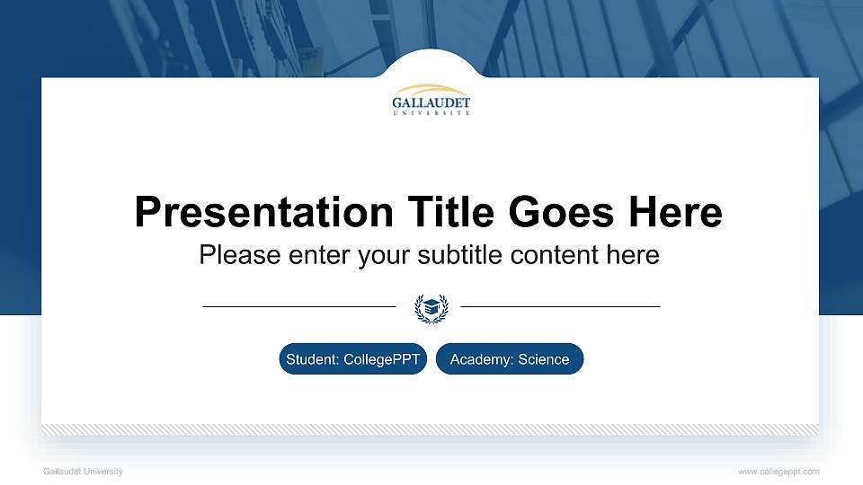 Gallaudet University National Scholarship Defense PPT Template16:9 ratio PPT effect preview image