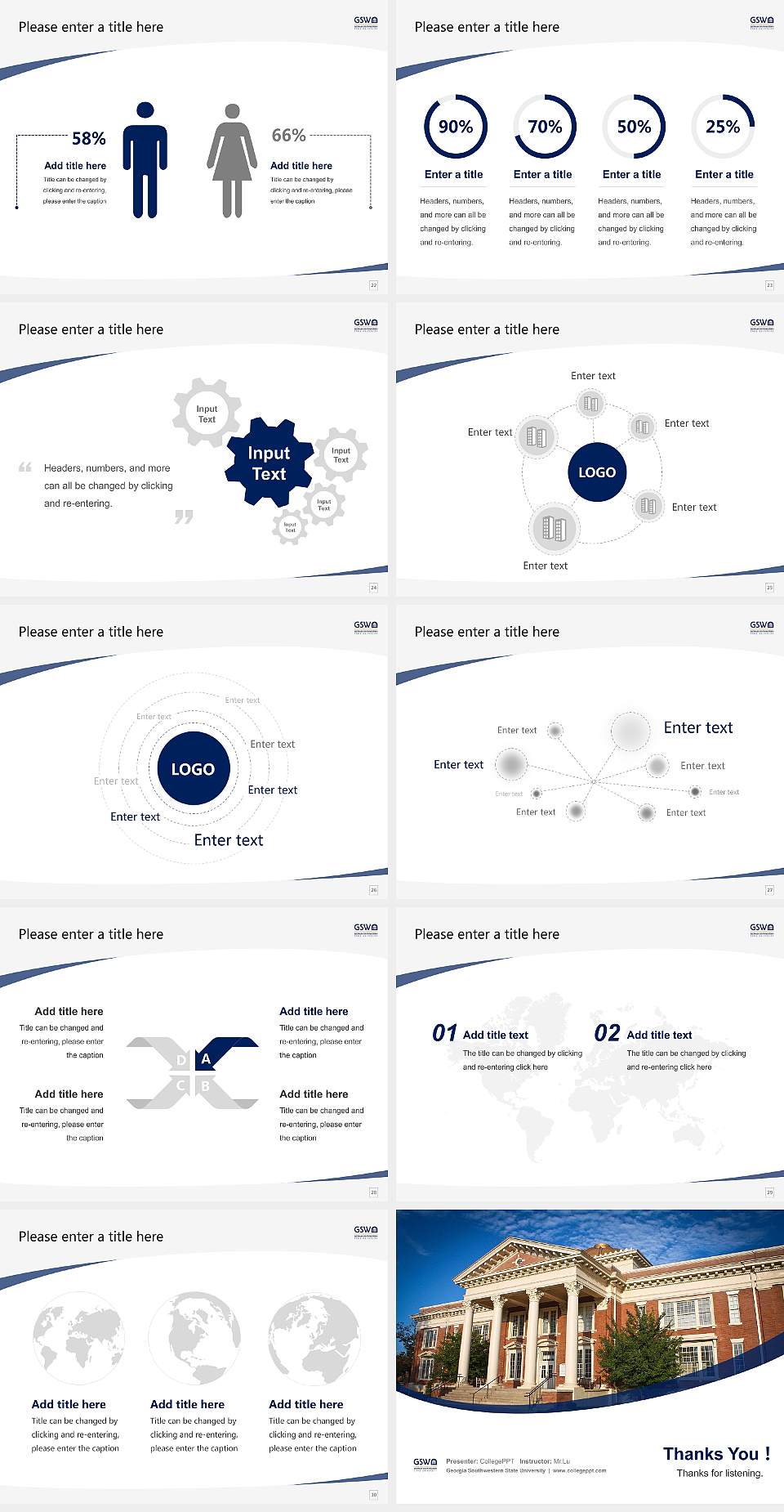 Georgia Southwestern State University Course/Courseware Creation PPT Template4:3 ratio PPT effect preview image4