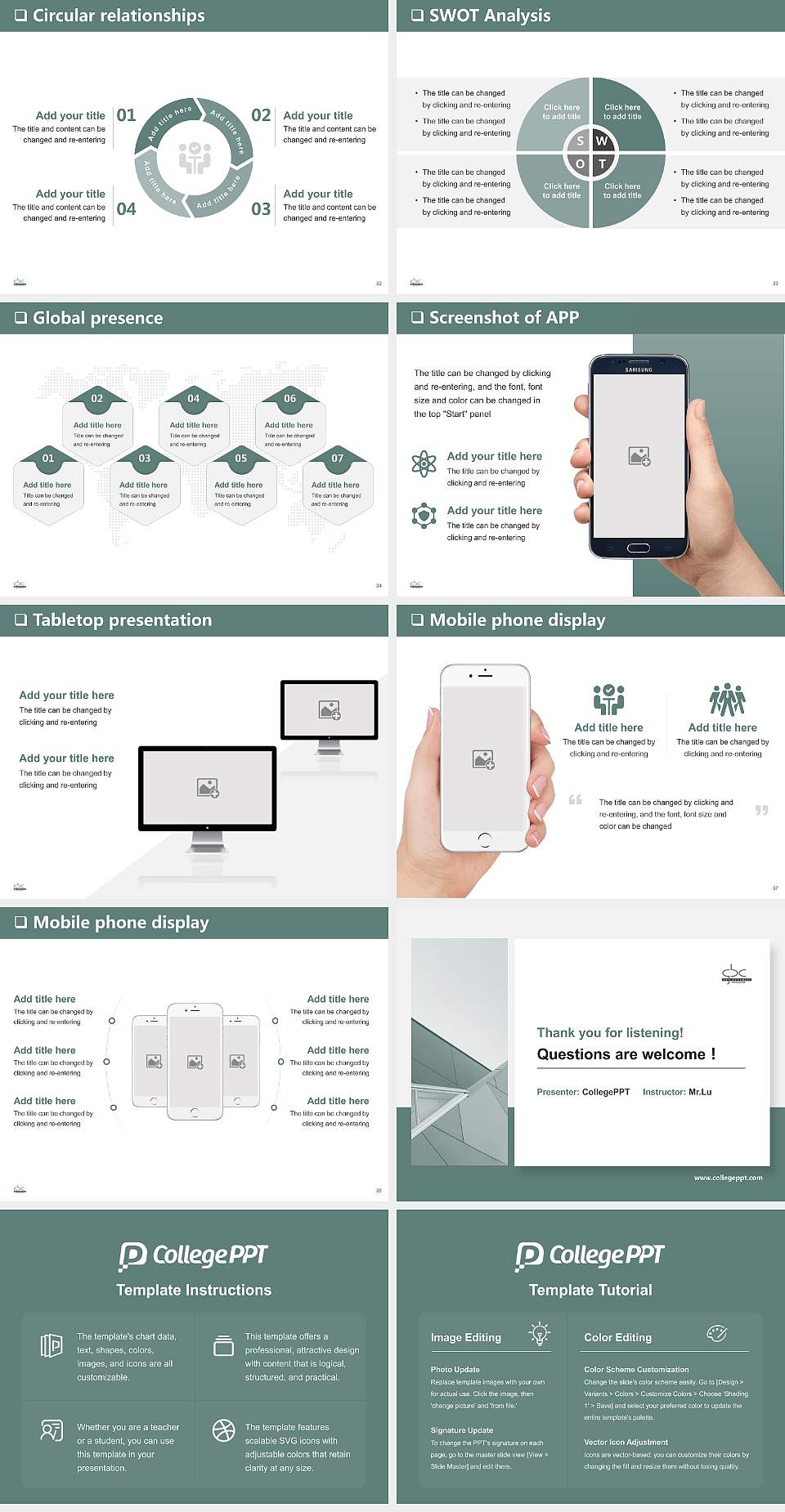 Great Basin College General Purpose PPT Template4:3 ratio PPT effect preview image5