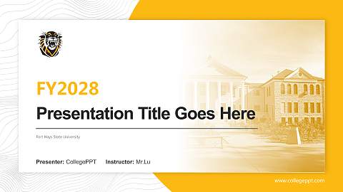 Fort Hays State University Academic Presentation/Research Findings Report PPT Template