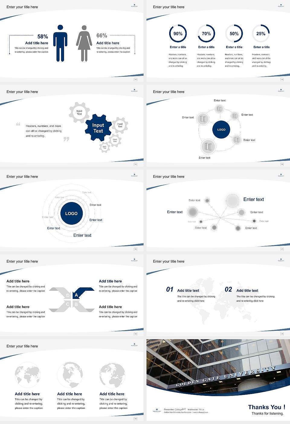 Golden Gate University-San Francisco Course/Courseware Creation PPT Template16:9 ratio PPT effect preview image4