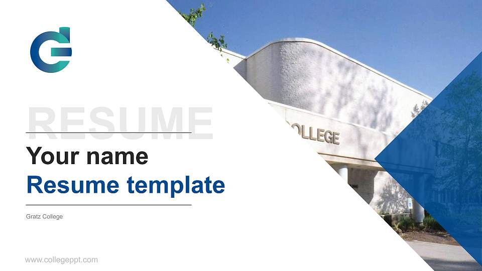 Gratz College Resume PPT Template16:9 ratio PPT effect preview image
