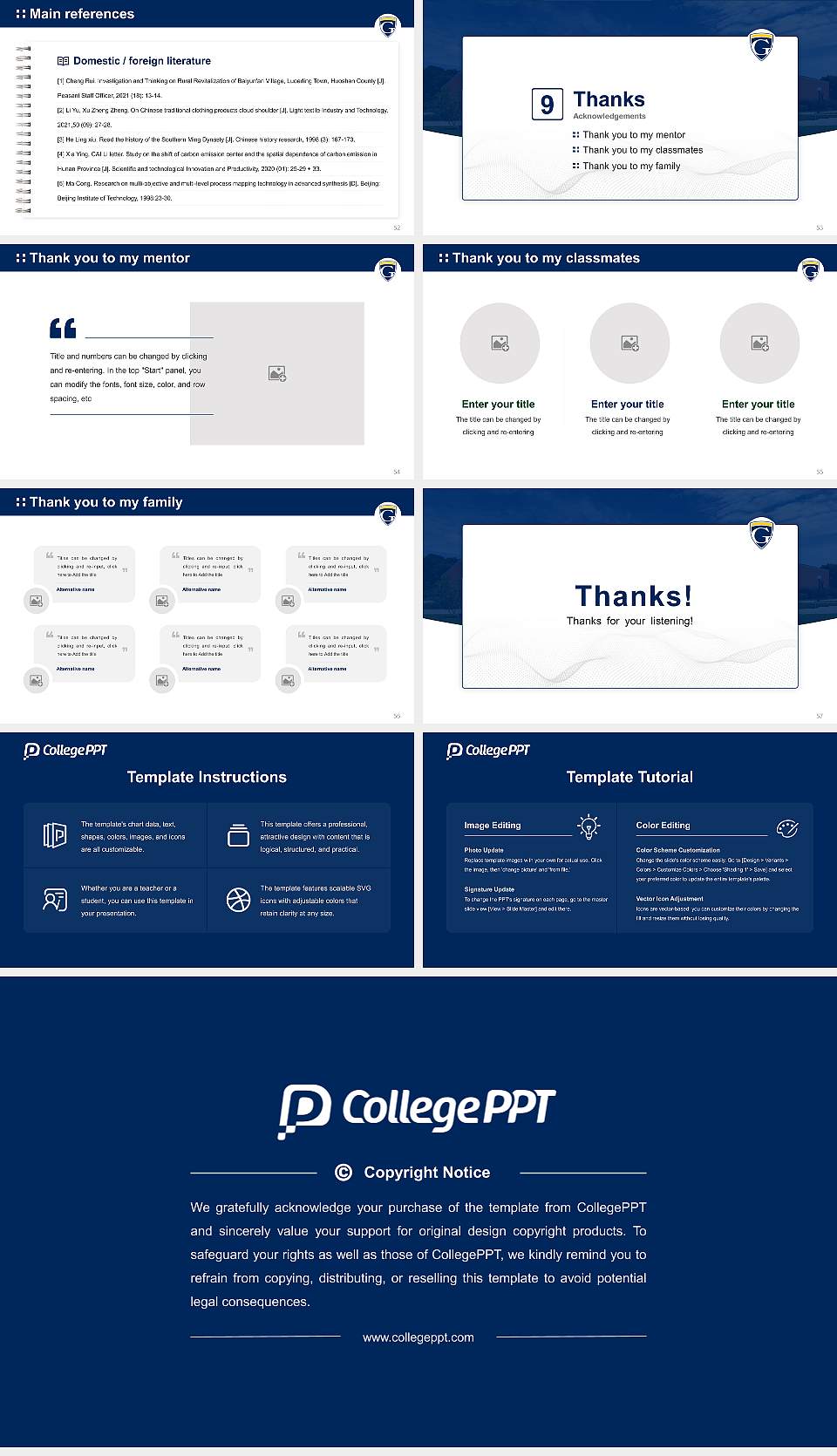 Graceland University-Lamoni Graduation Thesis Defense PPT Template16:9 ratio PPT effect preview image7