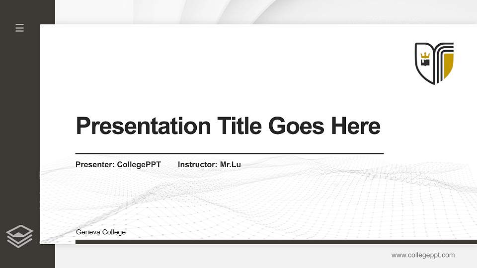 Geneva College Thesis Proposal/Graduation Defense PPT Template16:9 ratio PPT effect preview image