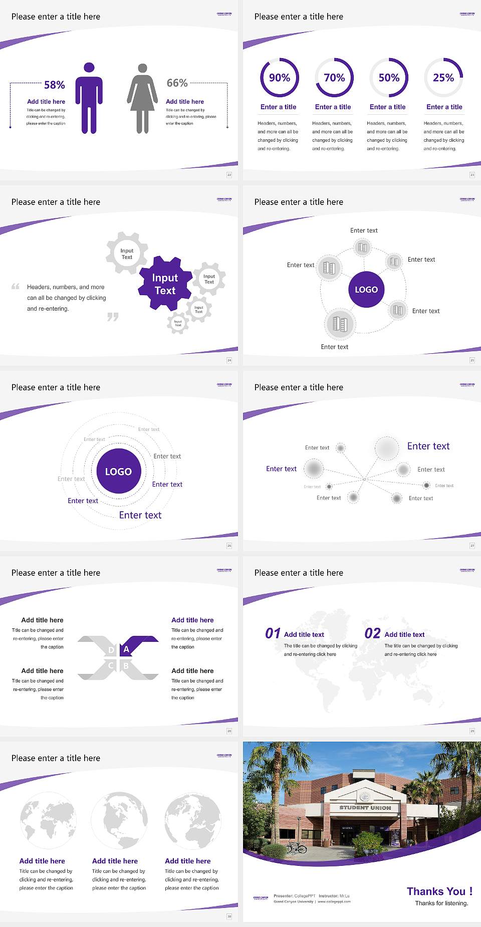 Grand Canyon University Course/Courseware Creation PPT Template4:3 ratio PPT effect preview image4