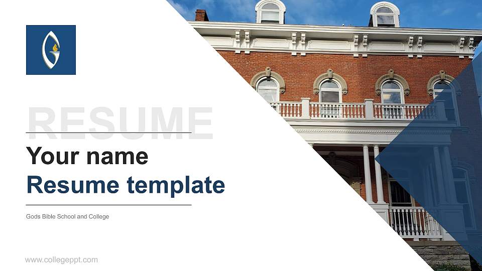Gods Bible School and College Resume PPT Template16:9 ratio PPT effect preview image