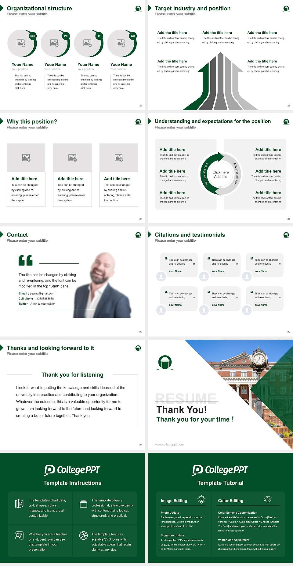 Georgia College & State University Resume PPT Template4:3 ratio PPT effect preview image4