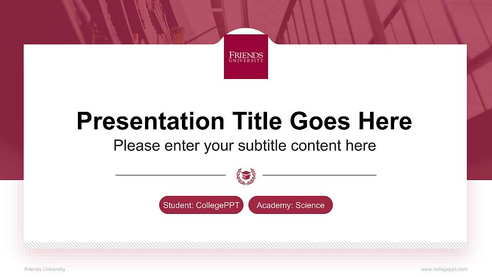 Friends University National Scholarship Defense PPT Template16:9 ratio PPT effect preview image