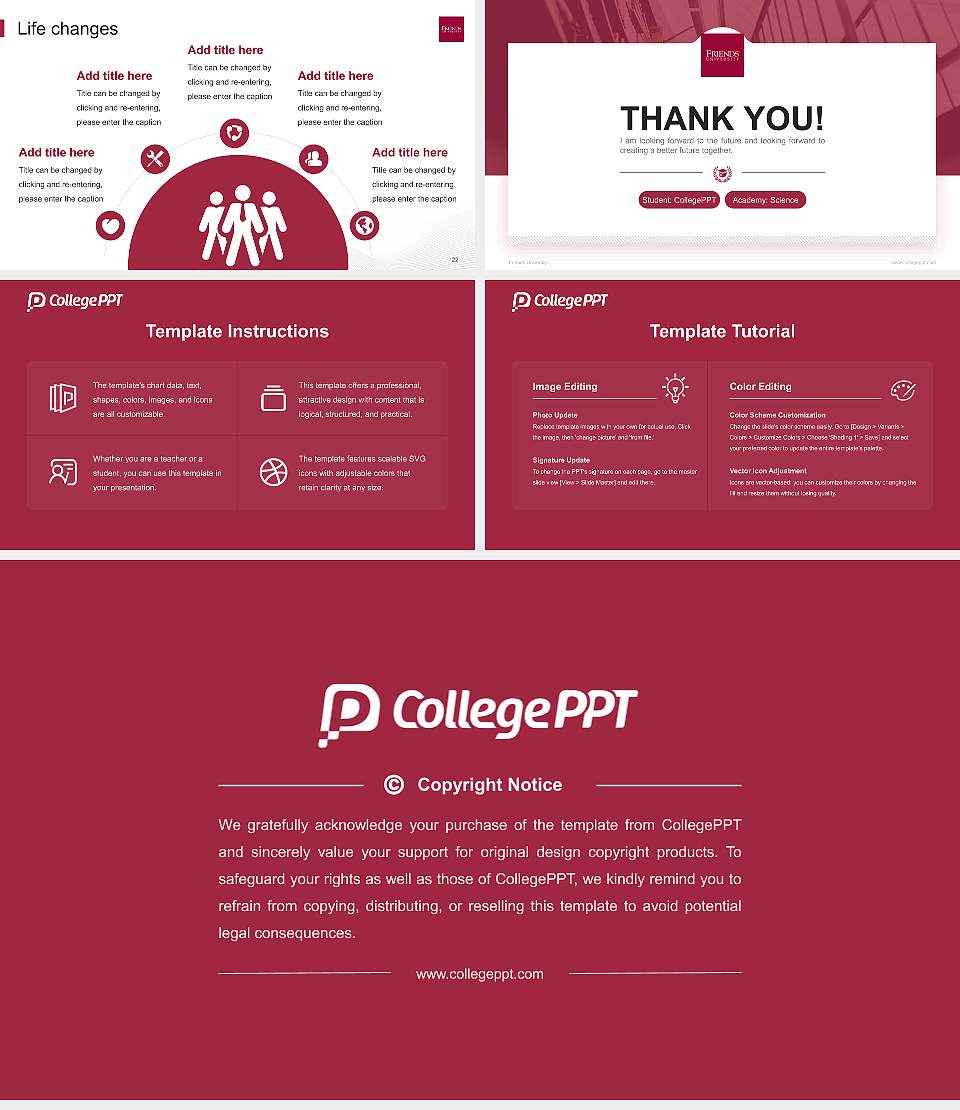 Friends University National Scholarship Defense PPT Template16:9 ratio PPT effect preview image4