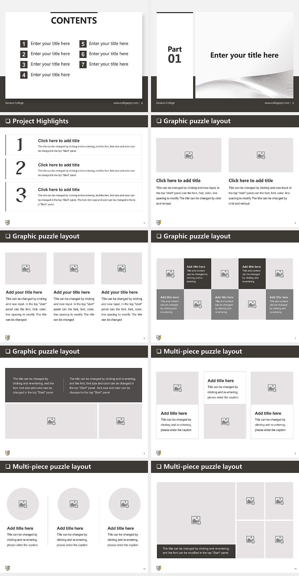 Geneva College General Purpose PPT Template4:3 ratio PPT effect preview image2