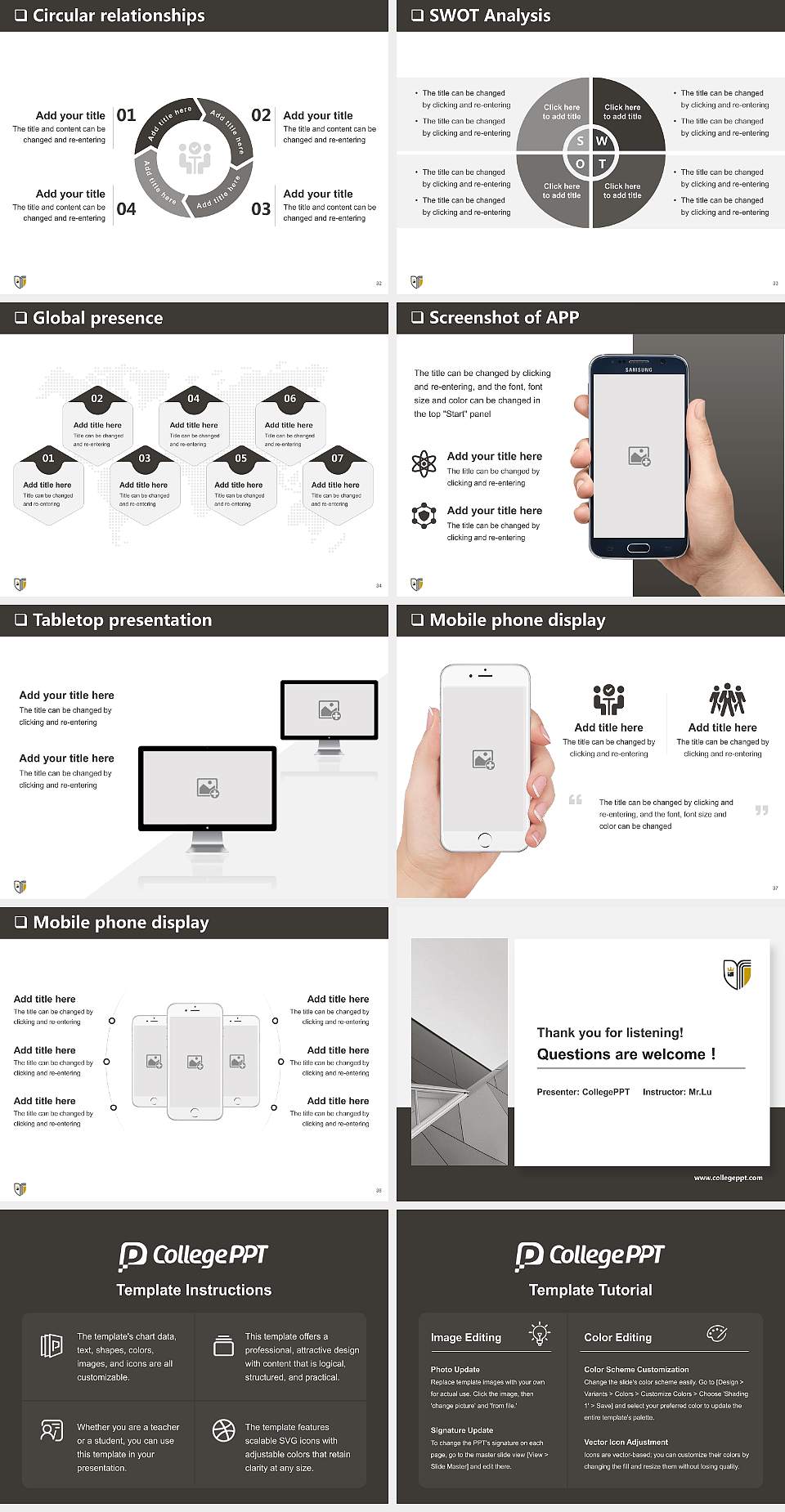 Geneva College General Purpose PPT Template4:3 ratio PPT effect preview image5