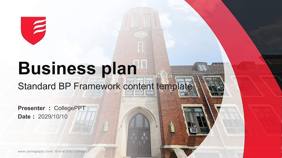 Grove City College Competition/Entrepreneurship Contest PPT Template16:9 ratio PPT effect preview image