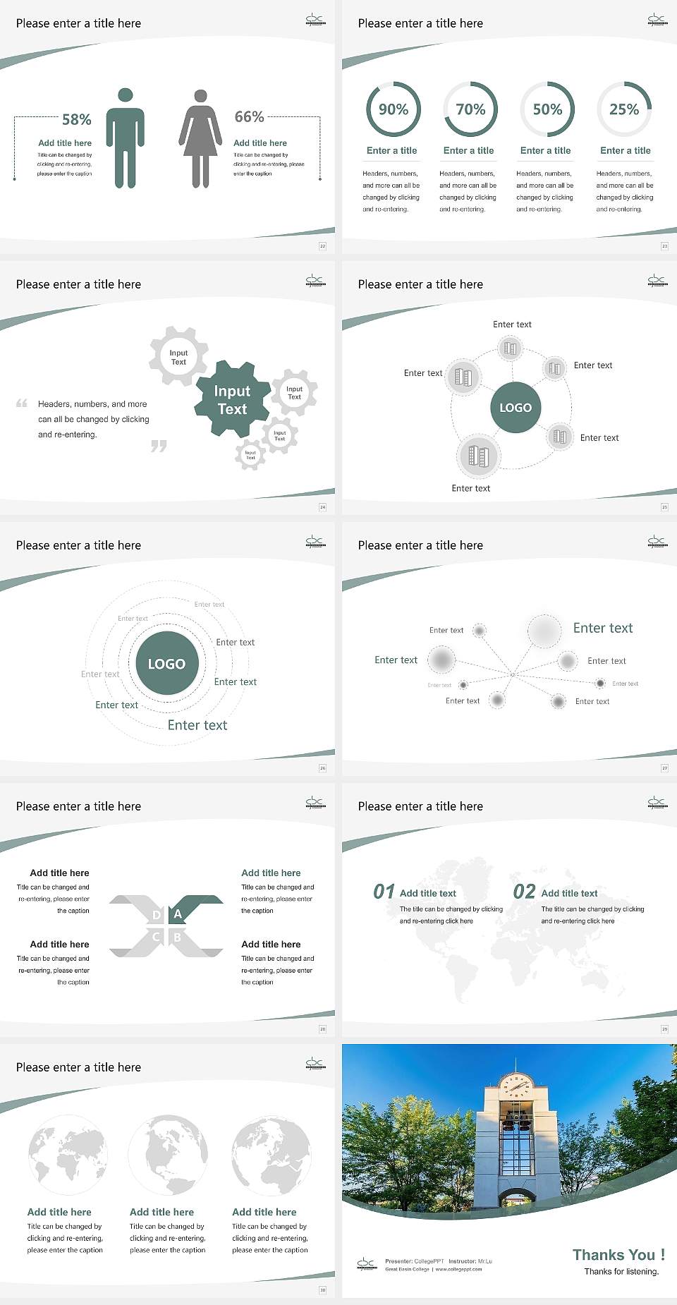 Great Basin College Course/Courseware Creation PPT Template4:3 ratio PPT effect preview image4