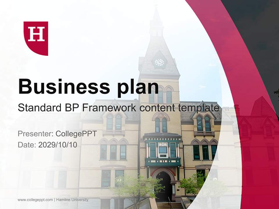 Hamline University Competition/Entrepreneurship Contest PPT Template4:3 ratio PPT effect preview image9