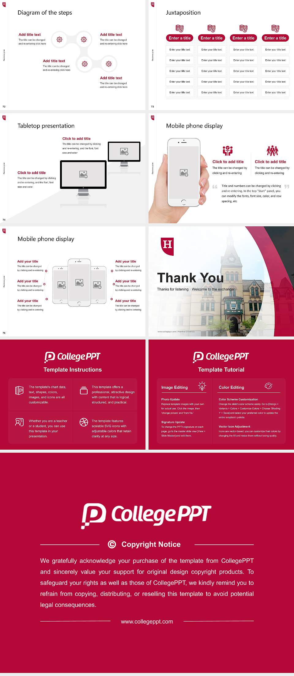 Hamline University Competition/Entrepreneurship Contest PPT Template4:3 ratio PPT effect preview image9