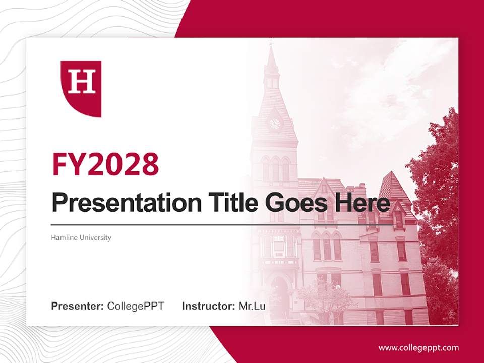 Hamline University Academic Presentation/Research Findings Report PPT Template4:3 ratio PPT effect preview image5