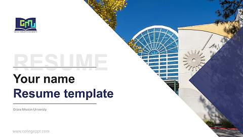 Grace Mission University Resume PPT Template