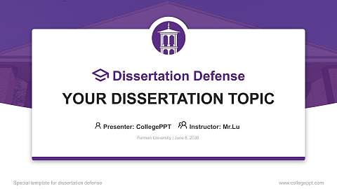 Furman University Graduation Thesis Defense PPT Template